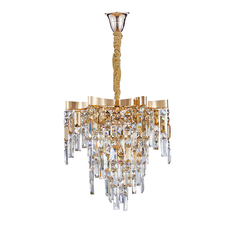 Light Luxury Crystal Lamp Modern Geometric Chandelier AQ-90005D-9G